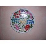 Assiette porcelaine dco  fleurs stylise