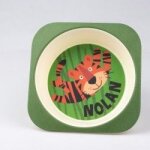 Assiette pr�nom nolan panda team bambou