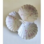 Assiette de prsentation 3 compartiments blanc motifs fleurs porcelaine revol