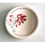 Assiette de prsentation ancienne badonviller dcor silva tons rouge, bleu et ecru motifs fleurs