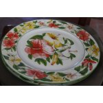 Assiettes de pr�sentation d�cor floral porcelaine de limoges france chastagner & cie