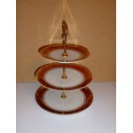 Assiettes de prsentation a etages rouge et or