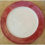 Assiette rose et blanc