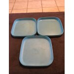 Assiettes tupperware , lot de 3 bleu , pique - nique , pic - nic