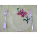 Assiettes en verre peintes a la main Assiettes en verre peintes a la main