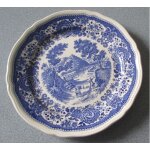 Assiette villeroy & boch - modle burgenland - dcor bleu - diamtre 24. 8cm