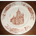 Assiette vintage rubelles - porcelaine de limoges - yves ducourtioux