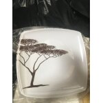 Authentique panier de pique nique rotin / cuir avec vaisselle -