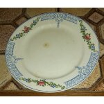 Belle et rare assiette plate creil montereau , terre de fer , mod�le tournay - diam�tre 24cm