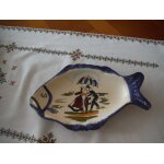 Beurrier  st gilles croix de vie  d�cor� a la main - forme de poisson -