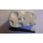 Boite a fromage en porcelaine avec cuillere en bois