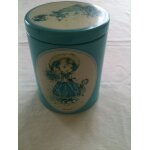 Boite mtal ronde nathalie massilly france pour sucres biscuits ou autres - 11 x 14 cm - annes 80's
