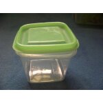 Boites plastique carre couvercle vert