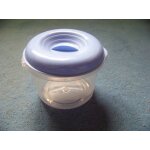 Boite plastique ronde couvercle bleu