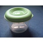Boite plastique ronde couvercle vert