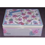 Boit� a th� 6 compartiments en m�tal a reliefs