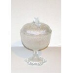 Bonbonniere sucrier ou drageoir en verre cisel� 21cm