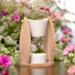 Br�le parfum voile en c�ramique et bambou