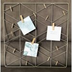 Cadre / porte photos ple - mle mural en mtal avec mini pinces  linge 42 x 42 cm