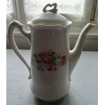 Cafeti�re ancienne fa�ence, d�cor floral