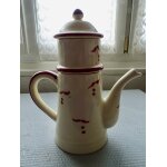 Cafetiere fa�ence ancienne, d�cor  cerises