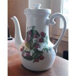 Cafeti�re porcelaine de paris / d�cor les fruits sauvages