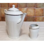 Cafetire ou thire anne 1925 avec pot de lait ou de crme en porcelaine de limoges