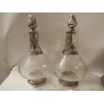 Carafe en argent massif cristal de bacarat carafon pichet une paire