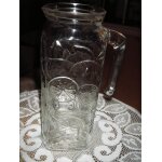 Carafe en verre epais transparent grave cartiers d'orange et de citron de marque italy , hanse 10 cm ...