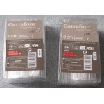 Cent mini fourchettes rutilisables 9cm en polystyrne transparent carrefour home - prsentes en 2 boites ...