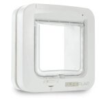 Chatière par détection de puce electronique blanc chat - sureflap Chatière par détection de puce electronique blanc chat - sureflap