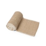 Chemin de table en jute et dentelle taille unique