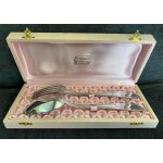 Coffret ecrin rose argenterie couverts parure vintage