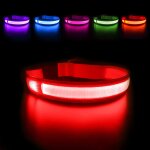 Collier chien lumineux rechargeable et etanche, led clignotant collier de scurit avec ceinture rglable ...