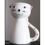 Coquetier haut en porcelaine blanche - original car en forme d'un chat debout - hauteur extérieure 9cm ... Coquetier haut en porcelaine blanche - original car en forme d'un chat debout - hauteur extérieure 9cm ...