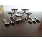 Coupes service a glace en mtal vintage six coupes et six cuillres