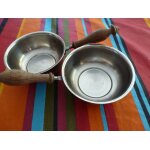 Coupelle mtal et bois apritif, sauce etc lot de 2