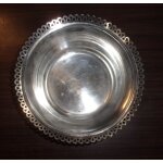 Coupelle ou vide poche bord dentele en metal argente