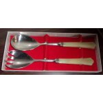 Couverts a salade en inox 18 / 10 et bakelite