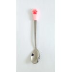 Cuilleres a cafe patte de chat. rose. 15 cm