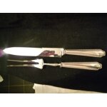 N�cessaire n�cessaire a decouper le roti fourchette et couteau argent massif et inox
