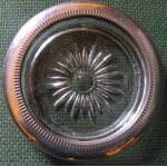 Dessous de bouteille verre et mtal argent silver plate