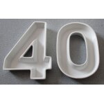 Deux coupelles de prsentation en cramique / porcelaine blanche en forme des chiffres 4 et 0 - pour ...