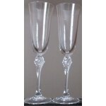 Deux fltes a champagne de 16. 5cl en cristal d'arques - modle ancien verneuil - ni utilises ni laves ...