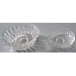 Deux trs jolies coupelles en verre transparent et ouvrag - diamtres 11. 5cm et 9cm - dcoratives et ...