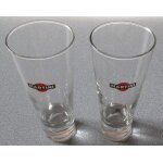 Deux verres martini - forme haute conique - fond epais - diam�tre base 4. 5cm - diam�tre ouverture 7cm ...