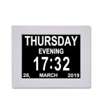 Digital calendar dementia day clock - with 8  large screen display, for aged seniors, the elderly, impaired ...