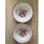 Digoin sarreguemines roses rouges assiettes creuses x 2 modle patrik