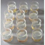 Douze petits pots en verre incolore - pouvant servir de verrines, mini vases, photophores ou autre usage ...