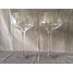 Duo de verres a cocktail gants photophores coupes sur pied cristal souffl vases. .